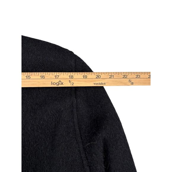 Vintage Jimmy Hourihan Ireland 100% Wool Wrap Coat Black Purple Small - Picture 10 of 16